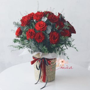 Giỏ hoa hồng Blooming Rose Ecuador Size S