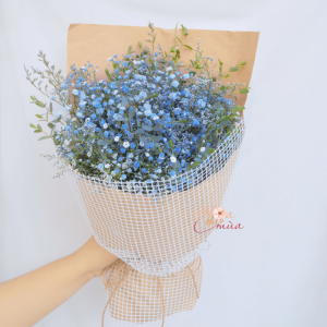 Bó hoa Baby xanh dương mix Sao tím – Daily 24 bó mộc