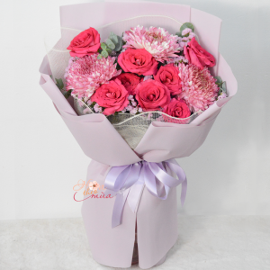 Bó hoa sinh nhật mẫu 04 – Tone hồng