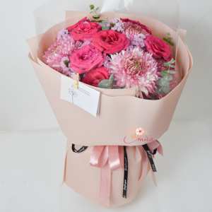Bó hoa sinh nhật mẫu 05 – Tone hồng