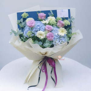 Bó hoa tặng Mẹ mẫu 13 – Tone xanh dương