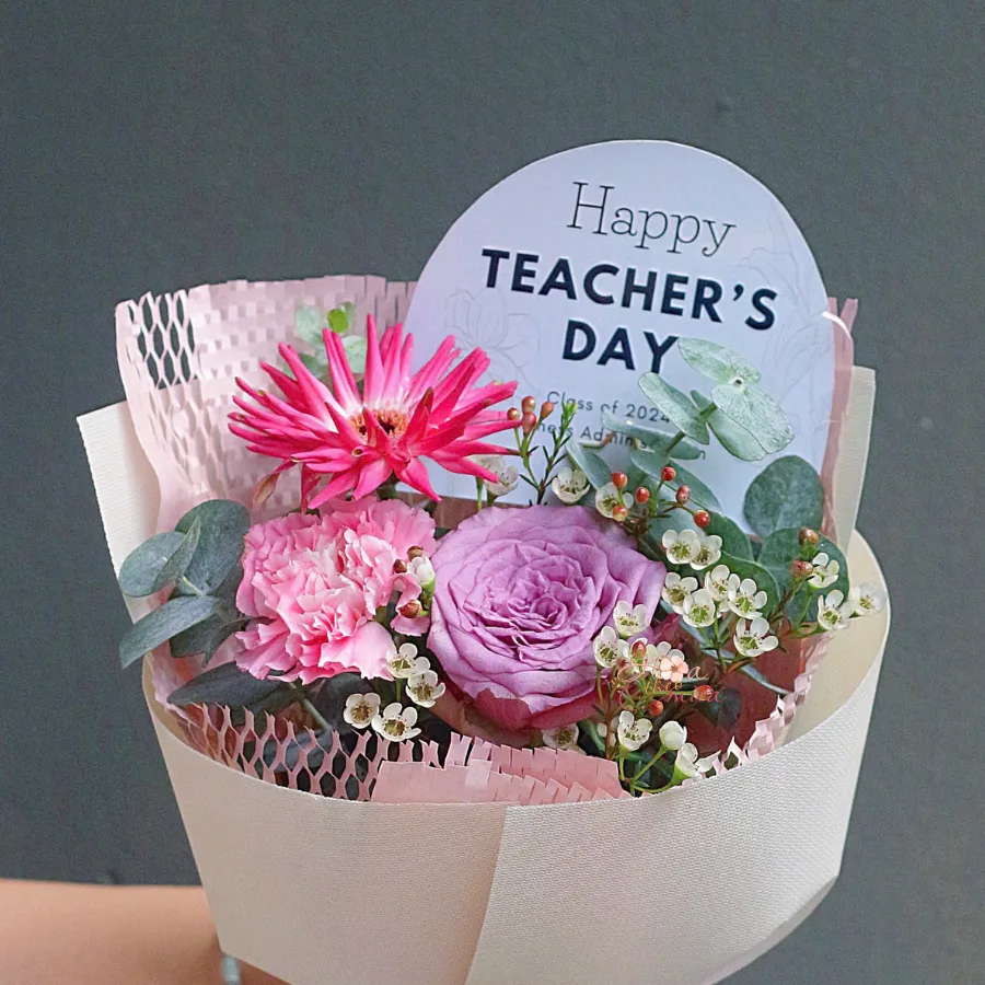 Bó hoa mini tone hồng tím