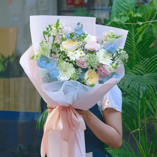 bo hoa tone hong tang me