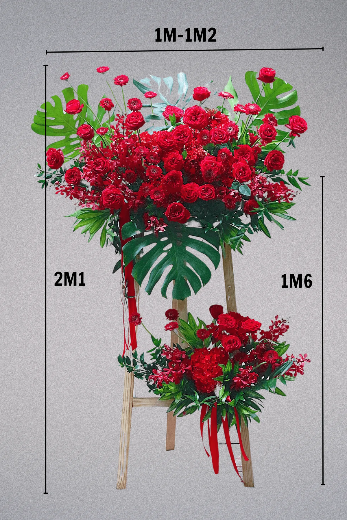Kích thước Kệ Gỗ 2 Tầng Tone Đỏ trong không gian