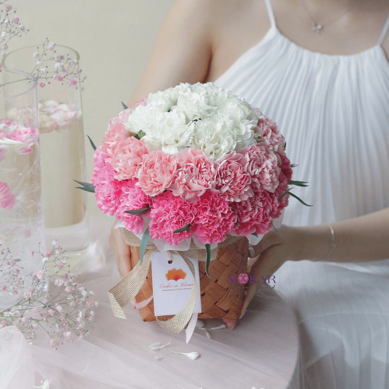 giỏ hoa khai trương để bàn