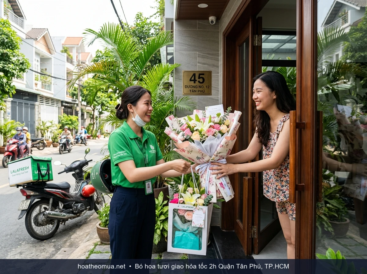 Dịch vụ giao bó hoa tươi hỏa tốc 2 giờ tại quận Tân Phú